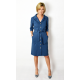 SIMONE - cotton dress with belt fastened with buttons - denim