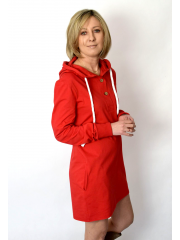 MARIO - Sweatshirt dress with a hood - red