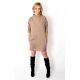 NEMO - Cotton dress with stand-up collar - mocha