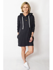 MARIO - Sweatshirt dress with a hood - red