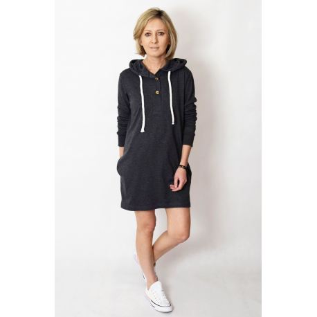 MARIO - Sweatshirt dress with a hood - red