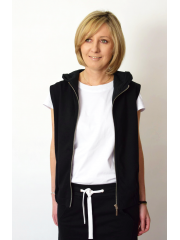 TIMI - sweatshirt vest with a hood - mocha