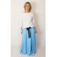 DRESCODE - long, cotton skirt with a bow or knit - light blue color
