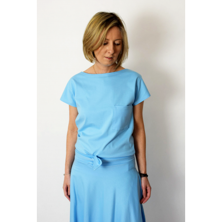 FOCUS - cotton women's T-SHIRT - light blue color
