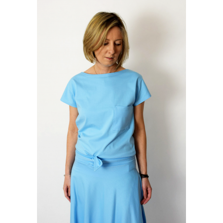 FOCUS -T-Shirt aus Baumwolle - hellblaue farbe