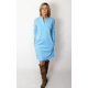 SAHARA - cotton dress with a stand-up collar - light blue color