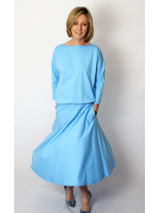 NADIA - Baumwolle Midi-Kleid mit elastischem Bund