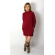 NEMO - Cotton dress with stand-up collar - dark red