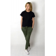 OFFICE - COTTON TROUSERS WITH A BOW - khaki