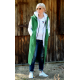 DEEP - sleeveless long cardigan vest - green color