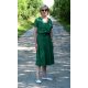 DIXIE - V-Ausschnitt Baumwolle Midi-Kleid - Grün