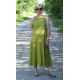 FIONA - long cotton dress - olive color