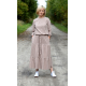 MARY - cotton midi dress - mocha in polka dots