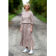 MARY - cotton midi dress - mocha in polka dots