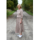 MARY - cotton midi dress - mocha in polka dots