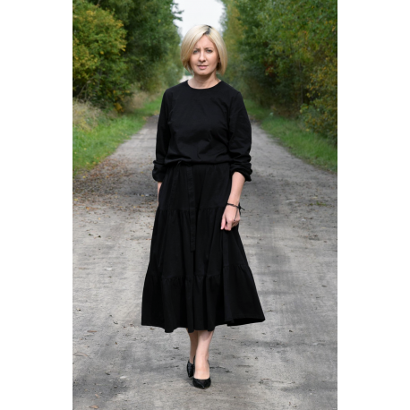 MARY - BAWEŁNIANA SUKIENKA MIDI - fuksja