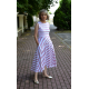 AUDREY - long cotton dress - dirty pink stripes