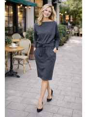 KIKA - cotton knit dress midi