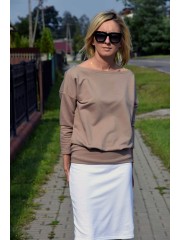 MARTHA - Baumwoll Damen bluse Mokka Farbe