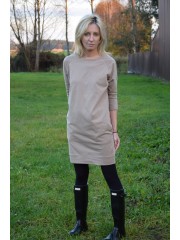 CARRIE - cotton tunic / dress with pockets - mocha