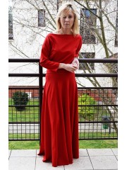 KORNELIA - LONG KNITTED DRESS - red