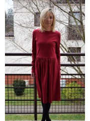 NEL - cotton midi dress - claret