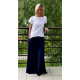 DRESCODE - long, cotton skirt with a bow or knit - navy blue