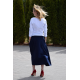 DRESCODE - long, cotton skirt with a bow or knit - CLARET