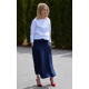 KLAUDIA - KNITTED SKIRT FROM THE WHEEL 7/8 - navy blue