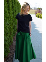 DRESCODE - long, cotton skirt with a bow or knit - CLARET