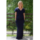 MYSTERY - long / max knitted dress - navy blue