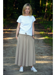 DRESCODE - long, cotton skirt with a bow or knit - CLARET