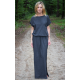 GREES - Cotton dress to the ground with belt