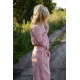 NINA - Cotton maxi belt dress - Dirty pink