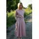 ADELA - Midi Flared cotton dress - dirty pink