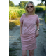 IRON - cotton dress with short sleeves - dirty pink