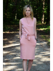 UNO - cotton midi sleeveless dress - dirty pink