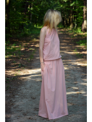 AMIRA - Maxi / long cotton dress - dirty pink