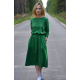 ROSE - dzianinowa sukienka z paskiem - zielona
