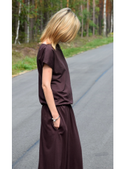 CLEO - long knitted dress - CHOCOLATE