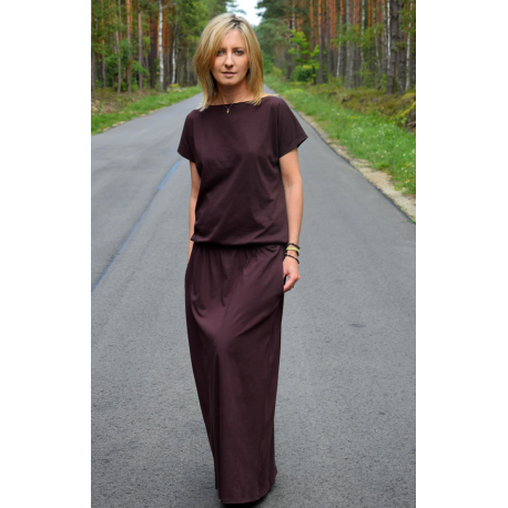 CLEO - long knitted dress - CHOCOLATE