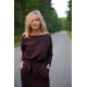 KIKA - midi strickkleid baumwolle damen - mokka in polka dots