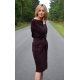 KIKA - midi strickkleid baumwolle damen - mokka in polka dots