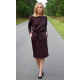 KIKA - midi strickkleid baumwolle damen - mokka in polka dots