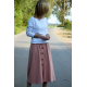 LUPE - Trapezoidal midi skirt with buttons - dirty pink