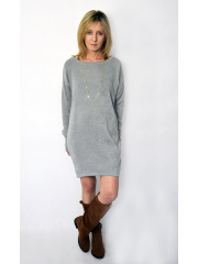 IRGA - COTTON DRESS WITH EXTENSIVE BACK - navy blue