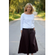 KLAUDIA - cotton SKIRT FROM THE WHEEL 7/8 - chocolate