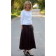 KLAUDIA - cotton SKIRT FROM THE WHEEL 7/8 - chocolate