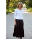 KLAUDIA - cotton SKIRT FROM THE WHEEL 7/8 - chocolate