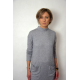 LOUISE - viscose dress with stand-up collar - gray